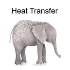 Elephant Iron on fabric heat transfer DTF-36