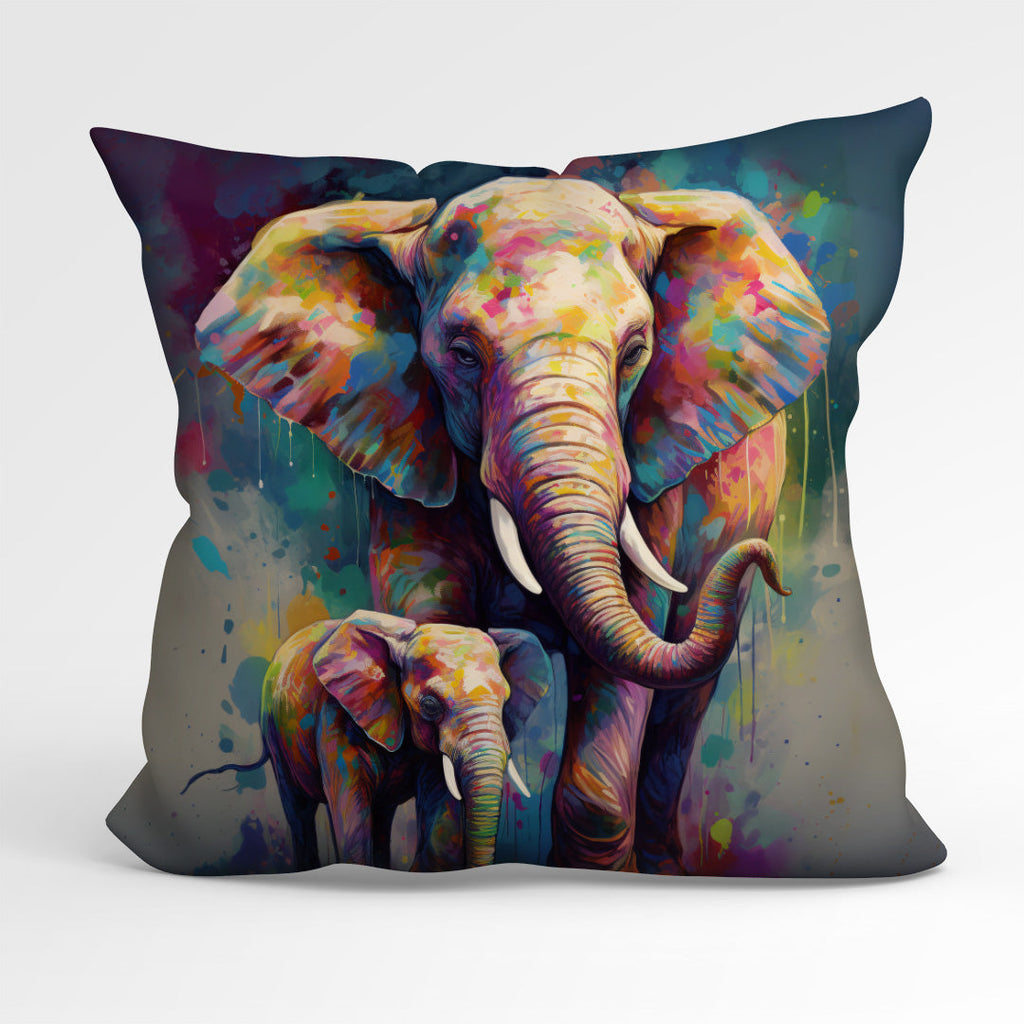 CUSHION Fabric Panel Elephants CP-1259