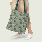 Elephants Green Fabric