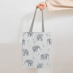 Elephants Grey Fabric
