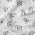 Elephants Grey Fabric