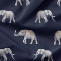 Elephants Navy Fabric