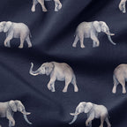Elephants Navy Fabric