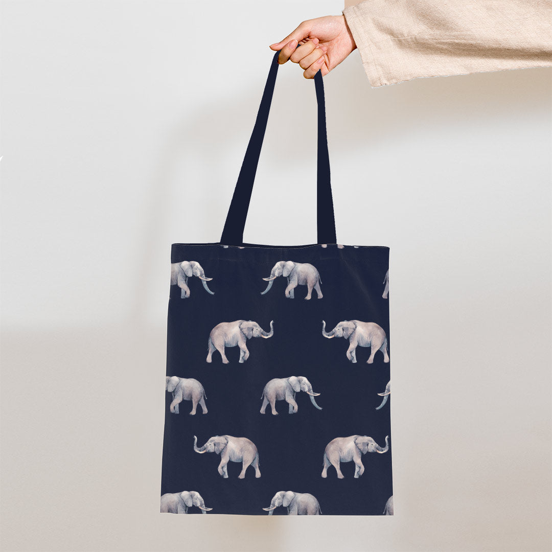 Elephants Navy Fabric
