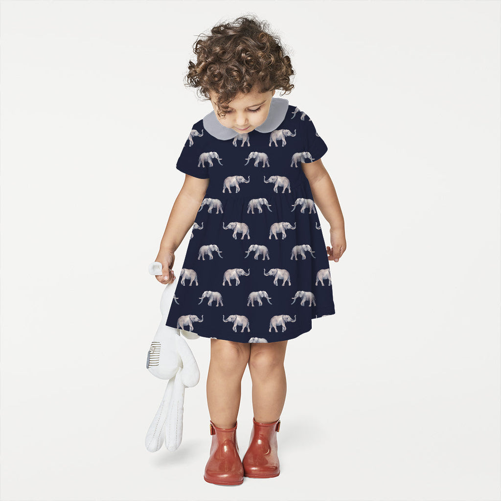 Elephants Navy Fabric