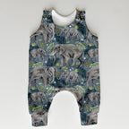 Elephants Teal Fabric