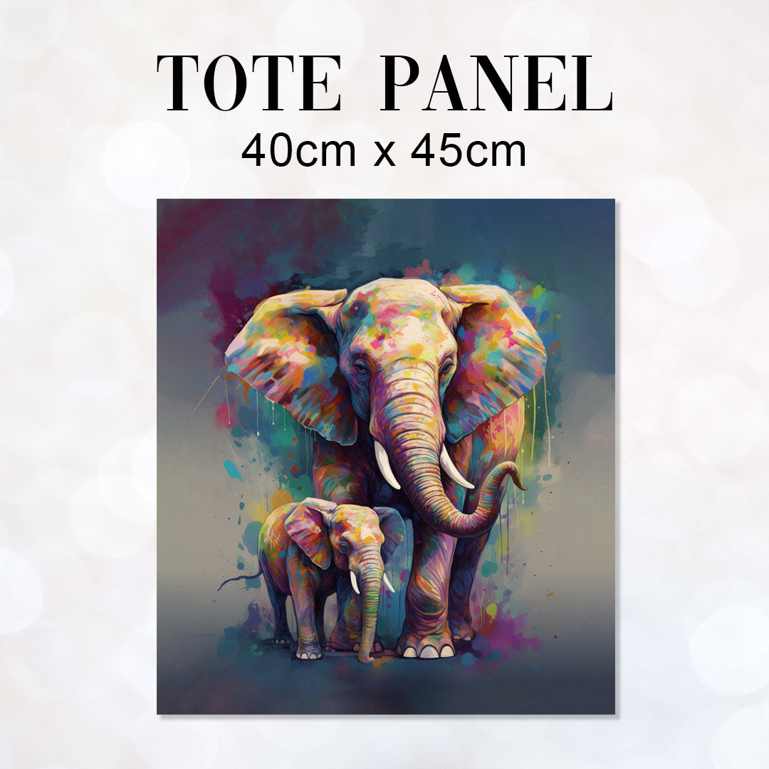 TOTE Elephants Fabric Bag Panel