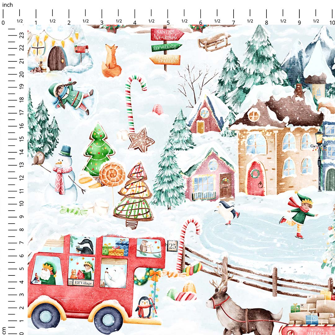 Elf Village Fabric