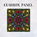 CUSHION Elizabethan Floral Black Fabric Panel CP-633