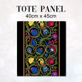 TOTE Elizabethan Floral Black Fabric Bag Panel TP-759