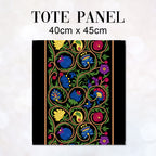 TOTE Elizabethan Floral Black Fabric Bag Panel TP-759