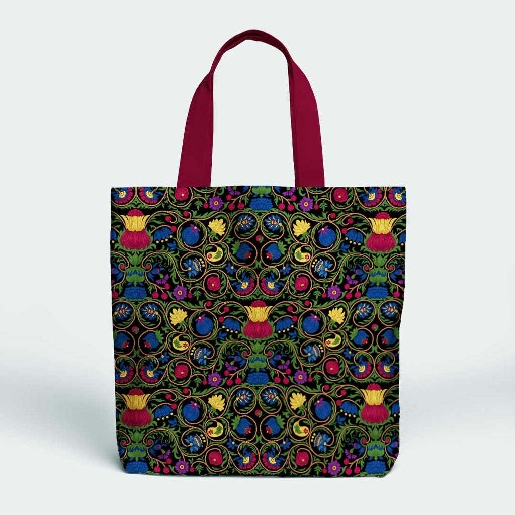 Elizabethan Floral Black Fabric