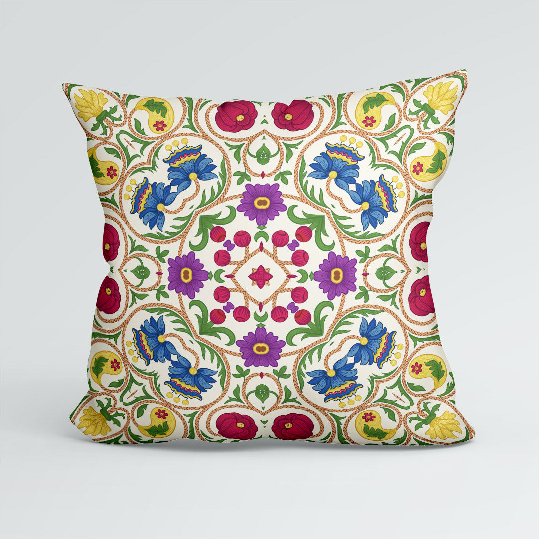 CUSHION Elizabethan Floral Cream Fabric Panel CP-634