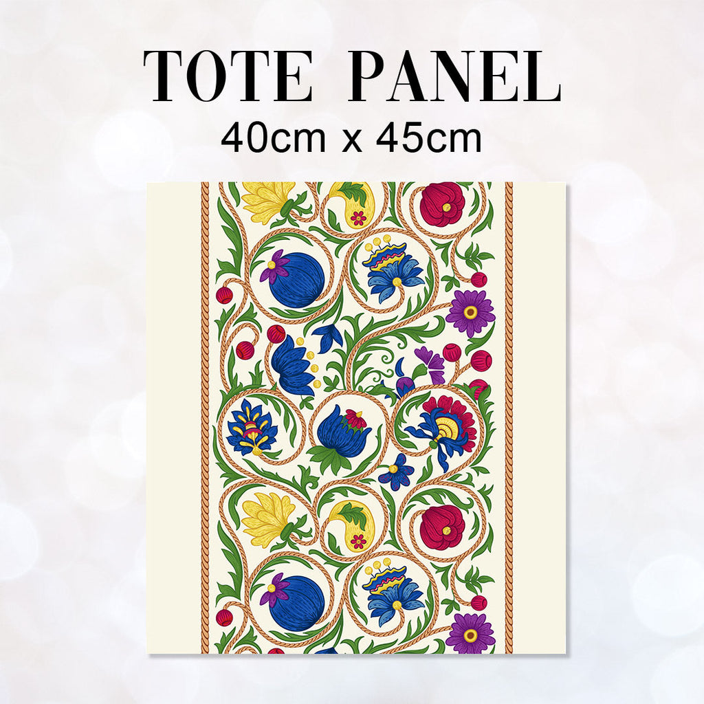 TOTE Elizabethan Floral Cream Fabric Bag Panel TP-758