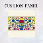 CUSHION Elizabethan Floral Scroll Cream Fabric Panel CP-636
