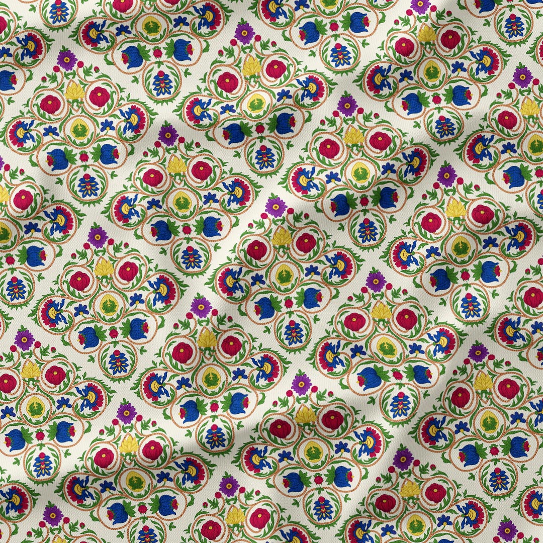 Elizabethan Ornament Cream Fabric