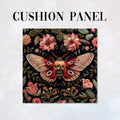 CUSHION Panel Embroidered Floral Moth CP-196