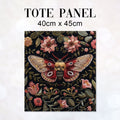 TOTE Fabric Bag Panel Embroidered Floral Moth TP-268