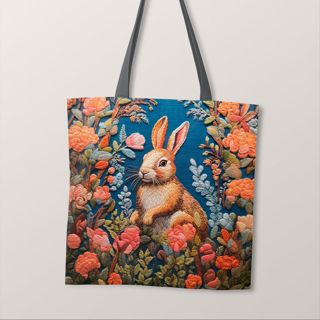 TOTE Embroidered Hare Fabric Bag Panel TP-180