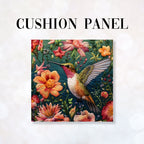 CUSHION Fabric Panel Embroidered Hummingbird 2 CP-1263