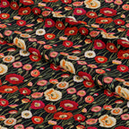 Embroidered Poppies Fabric