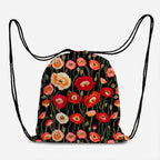Embroidered Poppies Fabric