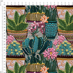 Embroidered Plants Fabric