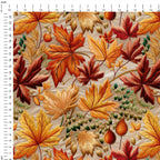 Autumn Leaves Embroidery Fabric