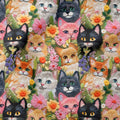 Embroidered Cats Fabric