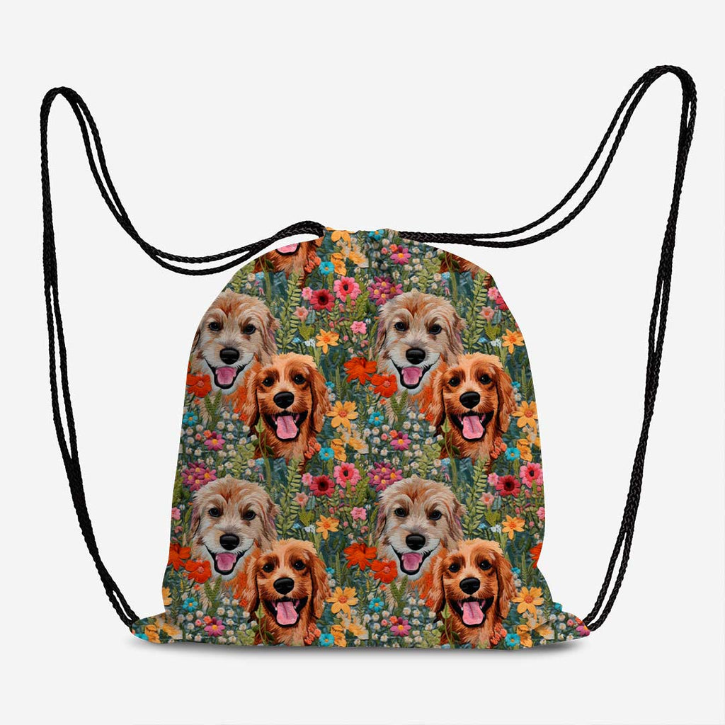 Embroidered Dogs Fabric