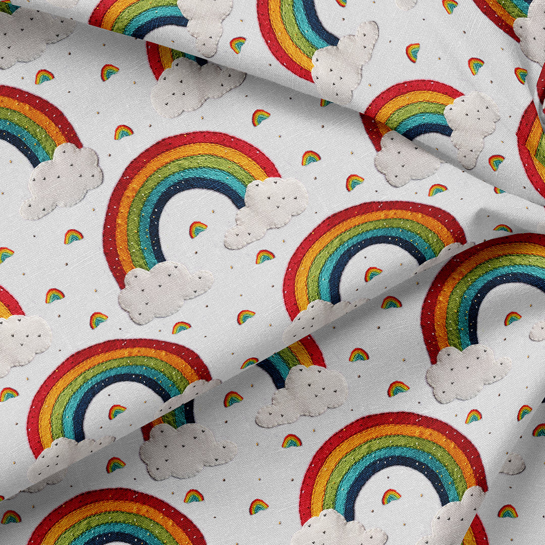 Embroidery Rainbows Fabric