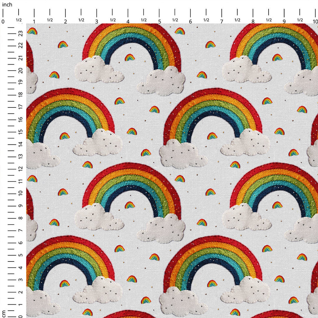 Embroidery Rainbows Fabric