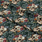 Embroidery Skulls Fabric