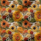 Sunflowers Embroidery Fabric
