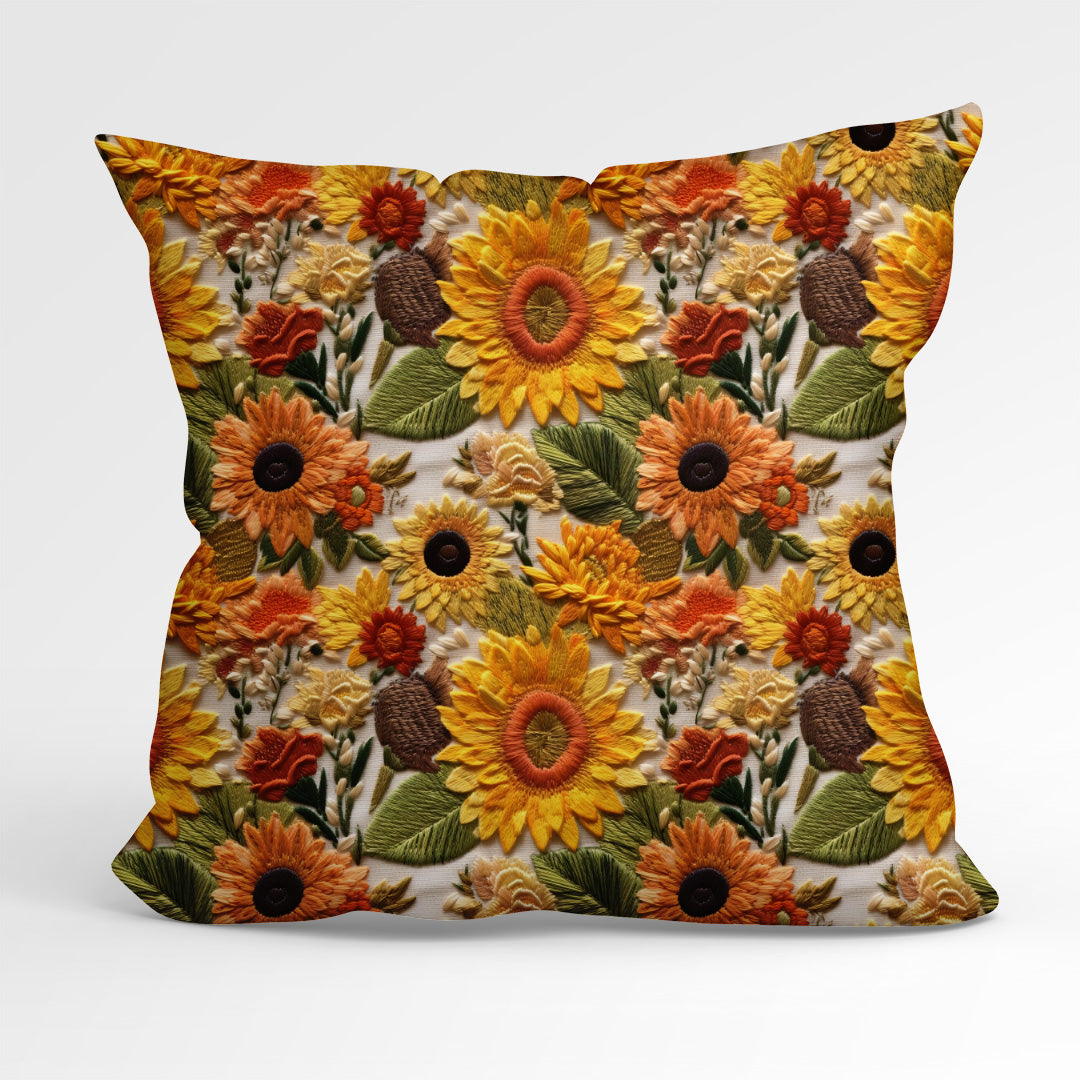Sunflowers Embroidery Fabric