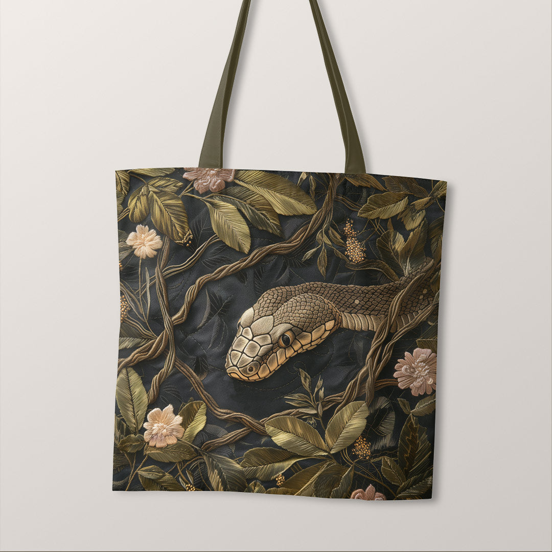 TOTE Fabric Bag Panel Embroidery Snake TP-259