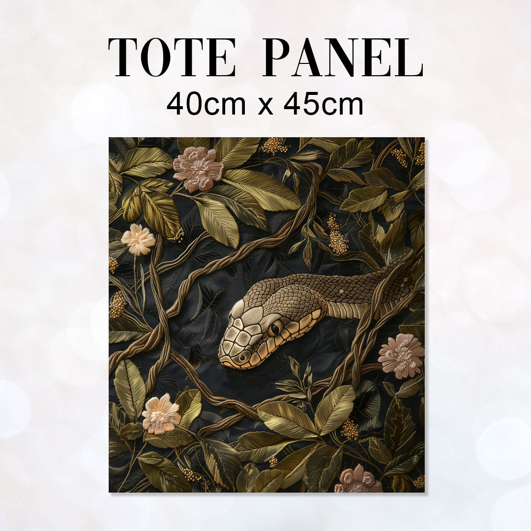 TOTE Fabric Bag Panel Embroidery Snake TP-259