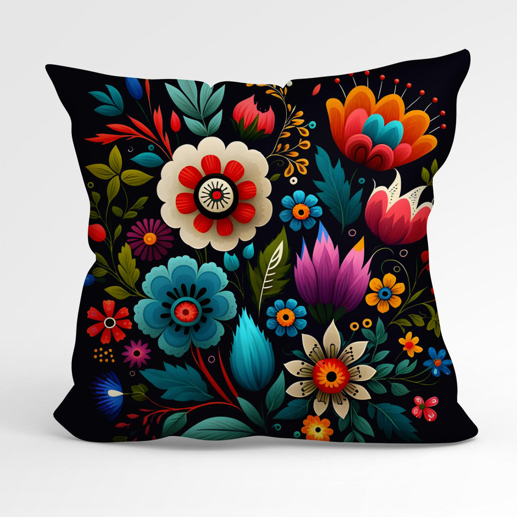 CUSHION Fabric Panel Enchanted Flowers Dark Navy CP-1265
