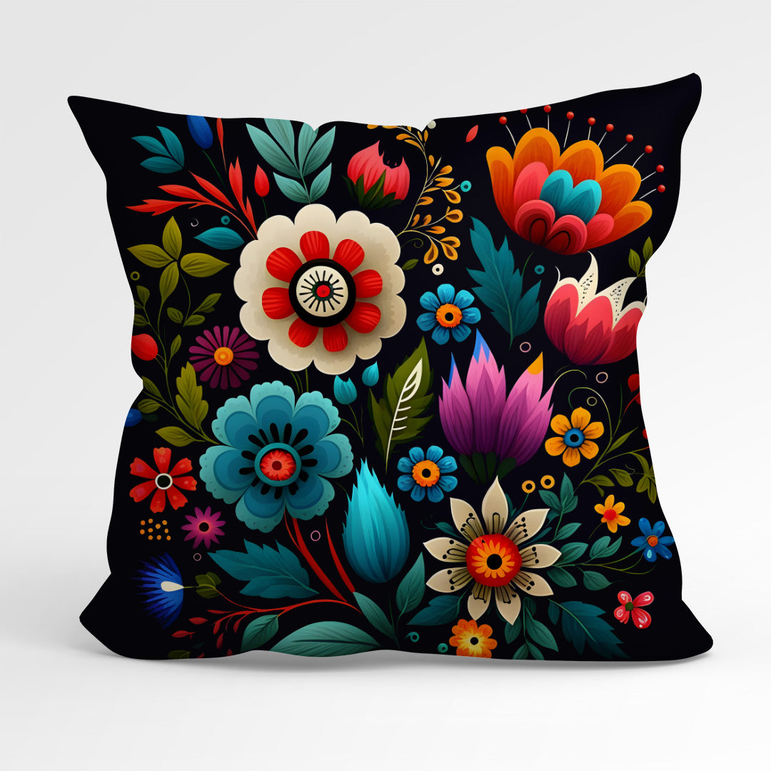 CUSHION Fabric Panel Enchanted Flowers Dark Navy CP-1265