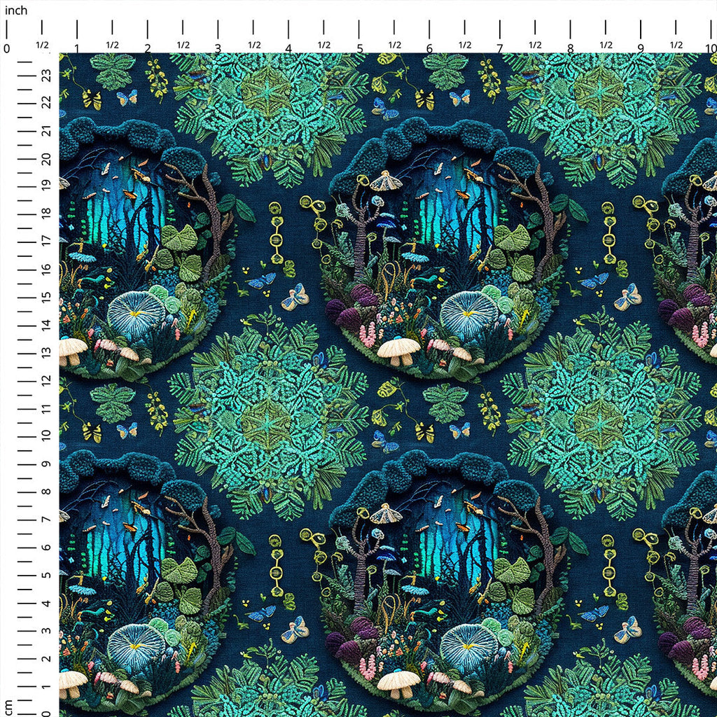 Enchanted Forest Loops Embroidery Fabric