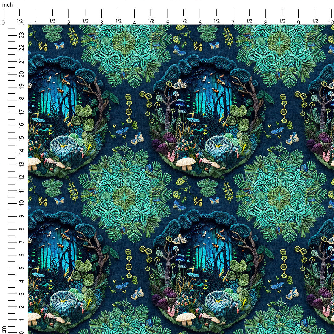 Enchanted Forest Loops Embroidery Fabric