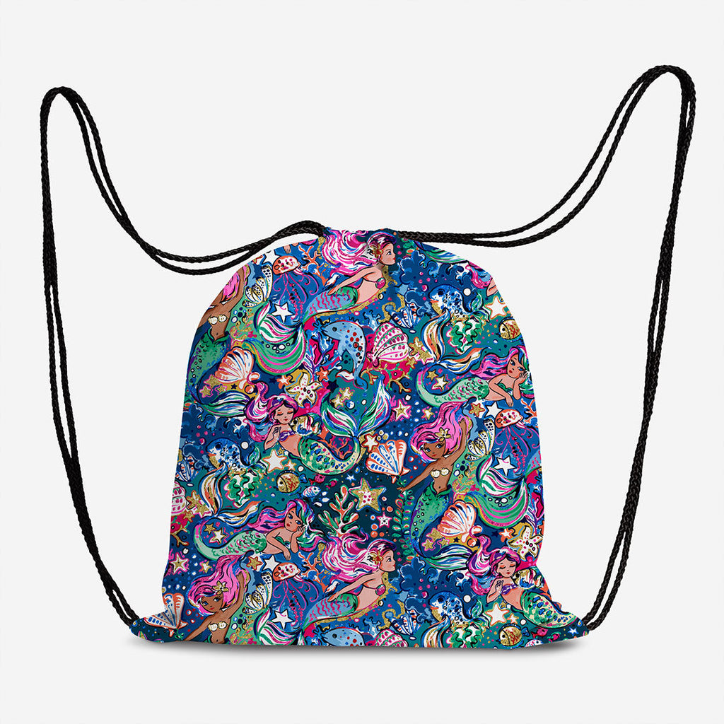 Enchanted Mermaids Navy Fabric