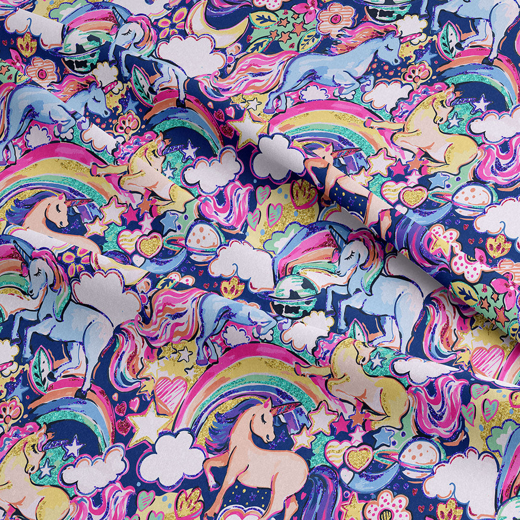 Enchanted Unicorns Navy Fabric
