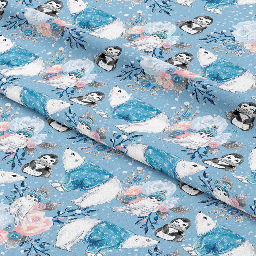 Enchanted Winter Blue Fabric