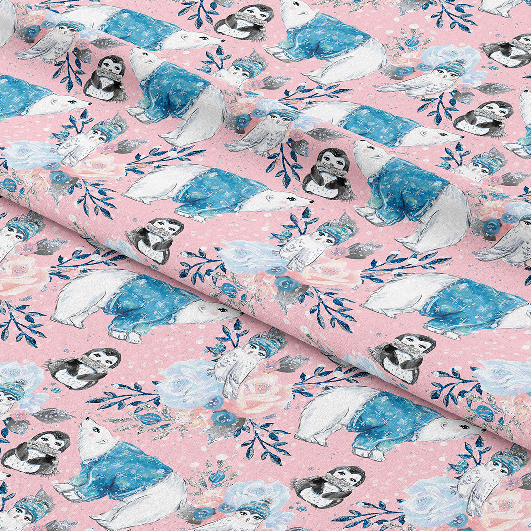 Enchanted Winter Pink Fabric