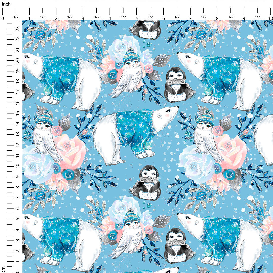 Enchanted Winter Blue Fabric