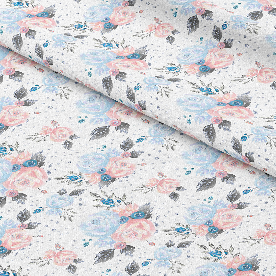 Enchanted Winter Roses Fabric