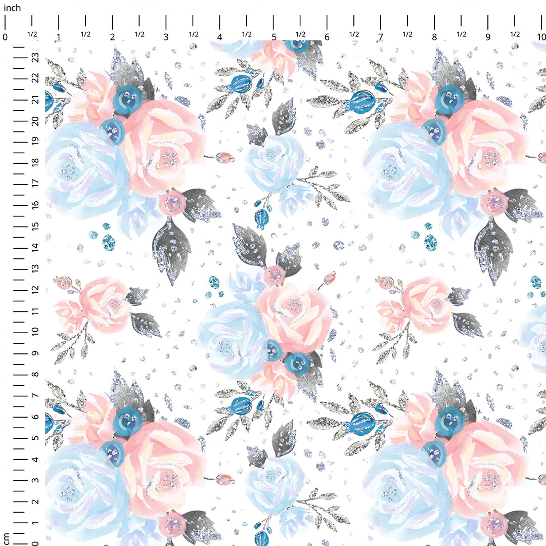 Enchanted Winter Roses Fabric