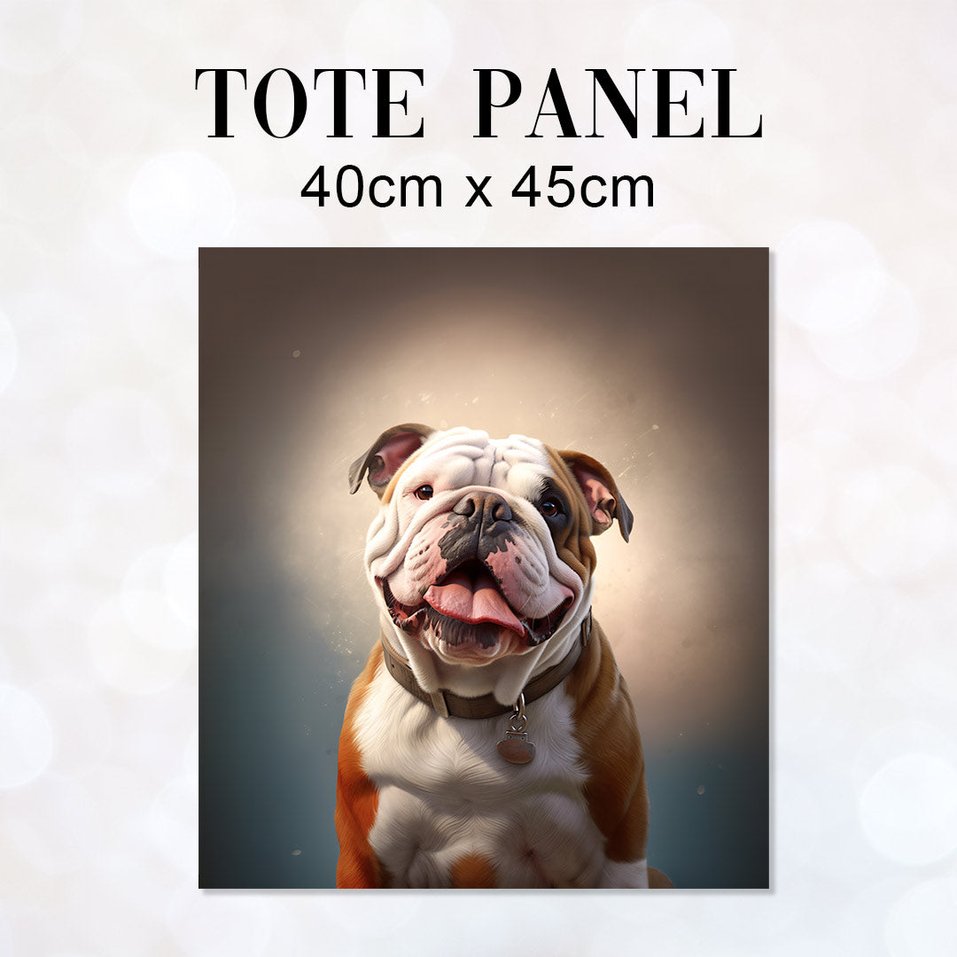 TOTE English Bulldog Fabric Bag Panel