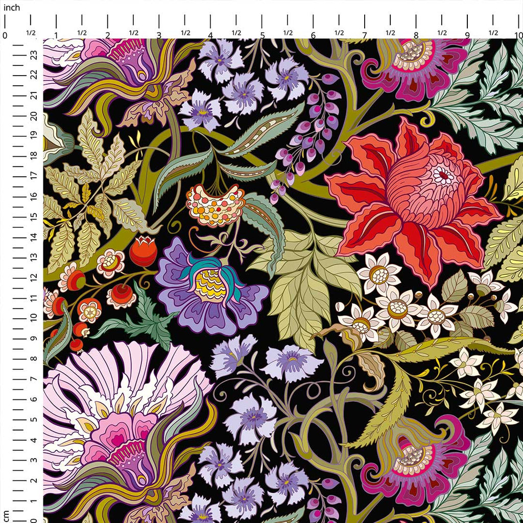 English Garden Black Fabric